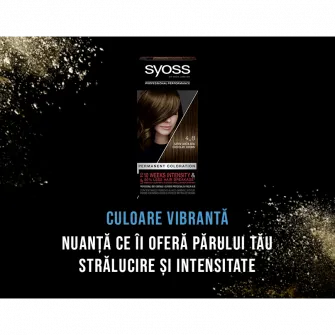 Vopsea de par permanenta Syoss Color Baseline 4-8 Saten Ciocolatiu, 115 ml