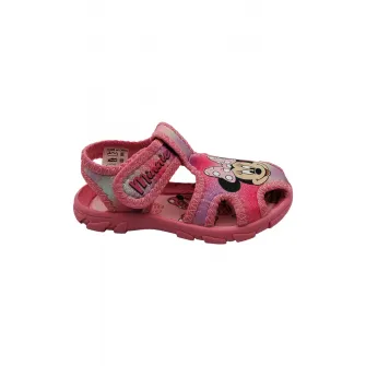 Walt Disney, Sandale cu imprimeu Minnie Mouse si velcro, Roz, 28 EU