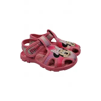 Walt Disney, Sandale cu imprimeu Minnie Mouse si velcro, Roz, 28 EU