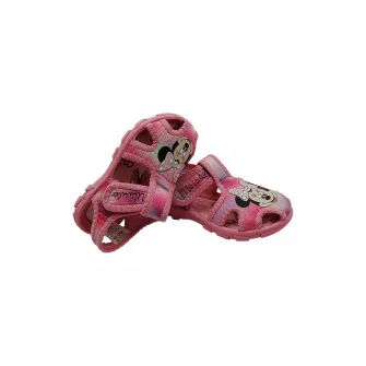 Walt Disney, Sandale cu imprimeu Minnie Mouse si velcro, Roz, 28 EU