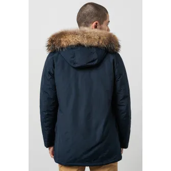 Woolrich, Geaca parka cu blana sintetica Daytona, Albastru marin, L