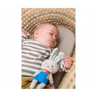 Zanganitoare moale pentru bebelusi, Taf Toys, Iepurasul Rylee, Gri