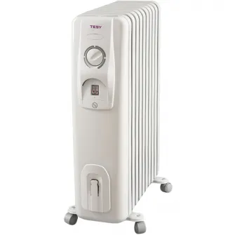 Calorifer TESY CC 2510 E05 R, 2500 W, 10 elementi, 3 trepte putere, Termostat de siguranta, Termostat reglabil, Protectie anti-inghet, Alb