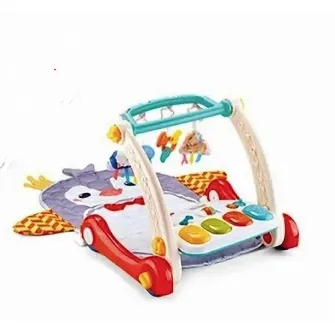 Antepremergator multifunctional 3 in 1 AliBibi, cu jucarii detasabile, pian si salteluta interactiva