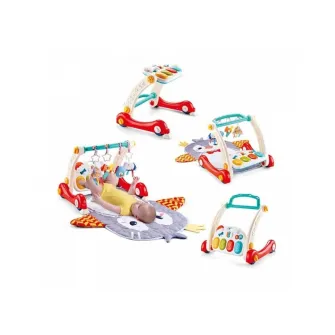 Antepremergator multifunctional 3 in 1 AliBibi, cu jucarii detasabile, pian si salteluta interactiva