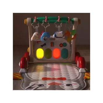 Antepremergator multifunctional 3 in 1 AliBibi, cu jucarii detasabile, pian si salteluta interactiva