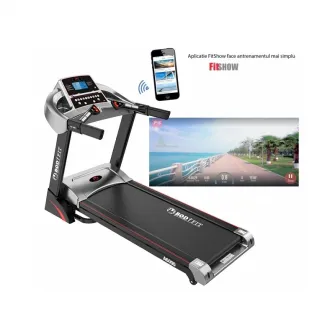 Banda de alergat electrica BodyFit A6000, Motor 3.25 CP, App FitShow, 15% Inclinatie electrica, Viteza pana la 16km/h, 130 kg Greutate Suportata, Suprafata alergare 130 x 46 cm