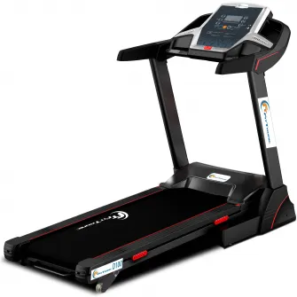 Banda de alergat electrica FitTronic D100, motor 2.5 CP, Bluetooth, Kinomap, Zwift, Newrunway, Self oil - ungere automata, sistem de amortizare in 6 puncte + arcuri, pliabila cu cilindru, intrare mp3 si USB pt muzica, cheie siguranta