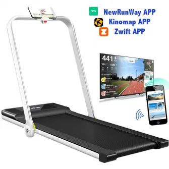 Banda de alergat electrica, FitTronic, D1000, Aplicatia Zwfit si Kinomap, pliabila, 160x58x14 cm, motor 1.5CP, Neagra