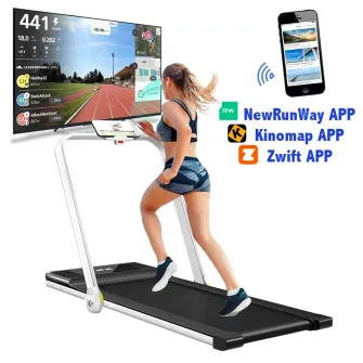 Banda de alergat electrica, FitTronic, D1000, Aplicatia Zwfit si Kinomap, pliabila, 160x58x14 cm, motor 1.5CP, Neagra