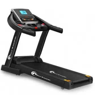 Banda de alergat electrica FitTronic D550, Motor 3.0 CP, greutate suportata 140 kg, acum 3 aplicatii Kinomap, Zwift, Newrunway, inclinatie automata 18%, viteza pana la 18km/h, pliabila, intrare USB si MP3 player, programe presetate