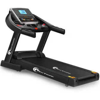 Banda de alergat electrica FitTronic D550, Motor 3.0 CP, greutate suportata 140 kg, acum 3 aplicatii Kinomap, Zwift, Newrunway, inclinatie automata 18%, viteza pana la 18km/h, pliabila, intrare USB si MP3 player, programe presetate