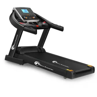 Banda de alergat electrica FitTronic D550, Motor 3.0 CP, greutate suportata 140 kg, acum 3 aplicatii Kinomap, Zwift, Newrunway, inclinatie automata 18%, viteza pana la 18km/h, pliabila, intrare USB si MP3 player, programe presetate