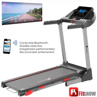 Banda de alergat electrica FitTronic J2000, motor 3.0 CP, MP3, USB, aplicatia Fitshow App