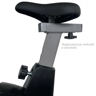 Bicicleta magnetica FitTronic 601B, volanta 9 kg, greutate suportata 120 kg, 8 trepte de rezistenta la pedalare, display mare, afisare functii utile