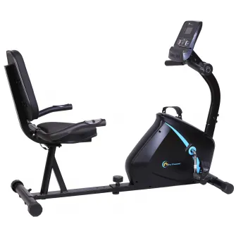 Bicicleta magnetica orizontala FiTtronic 510R, volanta 5 kg, display LCD, 8 trepte de dificultate