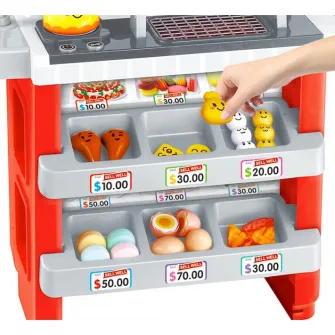 Bucatarie multifunctionala Alibibi XXXL 106 cm, cu doua fete pentru copii cu lumini, si sunete si accesorii incluse