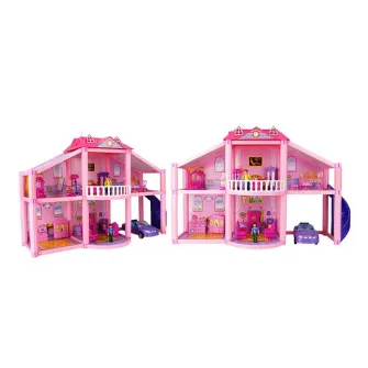 Casa pentru papusi Alibibi cu 2 papusi, 1 casa , mobilier si masina