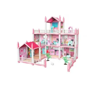 Casa pentru papusi cu mobilier si accesorii AliBibi Roz