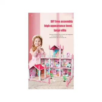Casa pentru papusi cu mobilier si accesorii AliBibi Roz