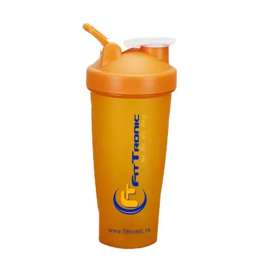 Pahar portabil tip shaker pentru fitness FitTronic C1000 orange