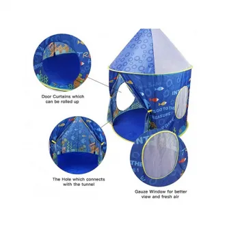Set cort de joaca pentru copii 3 in 1 in forma de castel Alibibi