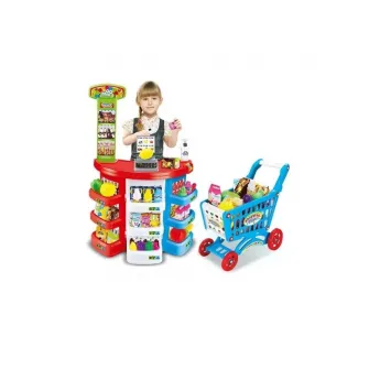 Set de joaca supermarket AliBIbi, cantar, scanner si carucior de cumparaturi