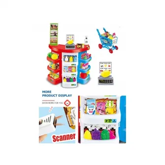 Set de joaca supermarket AliBIbi, cantar, scanner si carucior de cumparaturi