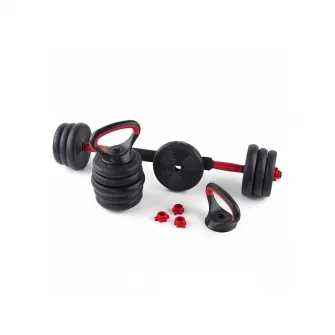 Set Gantera reglabila kettlebell FitTronic 6 in 1 de 40 kg KF40, cu o multitudine de combinatii posibile