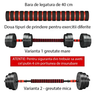 Set gantere reglabile BodyFit 20 kg