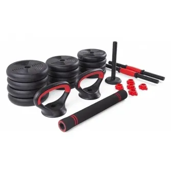 Set Gantere reglabile kettlebell FitTronic 6 in 1 de 20 kg KF20, cu o multitudine de combinatii posibile