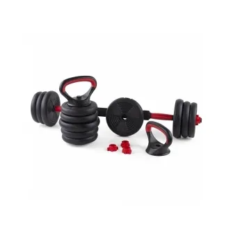 Set Gantere reglabile kettlebell FitTronic 6 in 1 de 20 kg KF20, cu o multitudine de combinatii posibile