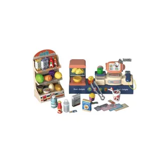 Set supermarket AliBibi cu casa de markat cu 42 de accesorii