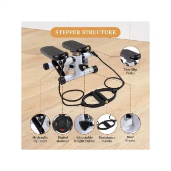Stepper FitTronic® S100, afisaj electronic, corzi pentru antrenarea bratelor