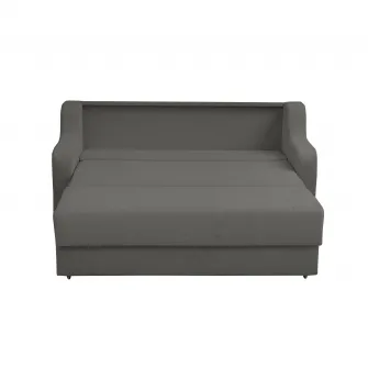 Canapea GINA XL II extensibila, 3 locuri, cu arcuri si lada depozitare, gri inchis, 190x100x95 cm