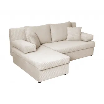 Coltar ANA LUX extensibil, cu lada depozitare, colt interschimbabil, bej, 200x140x83 cm