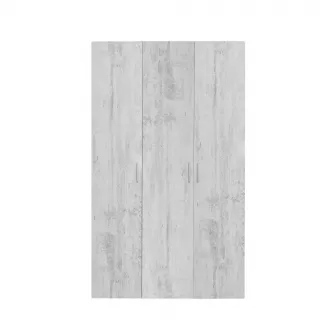 Dulap ALMA L, 3 usi, 6 rafturi, bara de haine, pin antichizat, 120x52x203 cm