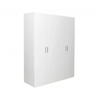 Dulap ALMA L, 4 usi, 6 rafturi, bara de haine, alb, 160x52x203 cm