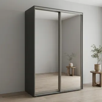 Dulap Cupe Fenix cu 2 usi, 2 Oglinda, Antracit, 170x60x240 cm