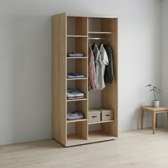 Dulap Cupe Fenix cu 2 usi, 2 Oglinda, Sonoma, 120x60x240 cm