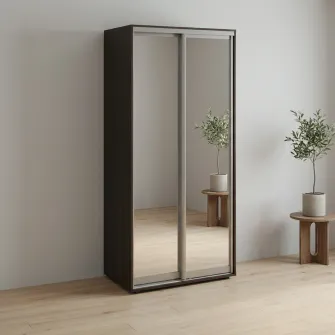 Dulap Cupe Fenix cu 2 usi, 2 Oglinda, Wenge, 100x60x240 cm