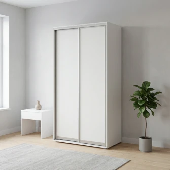 Dulap Cupe Fenix cu 2 usi, 2 PAL, Alb, 100x60x220 cm