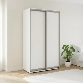 Dulap Cupe Fenix cu 2 usi, 2 PAL, Alb, 140x60x220 cm
