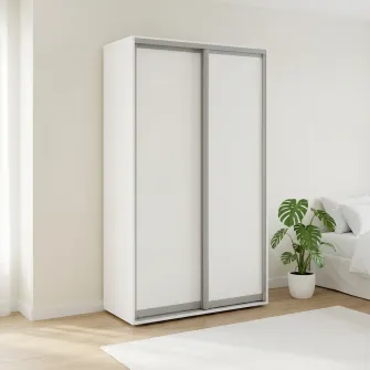 Dulap Cupe Fenix cu 2 usi, 2 PAL, Alb, 150x60x220 cm