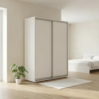 Dulap Cupe Fenix cu 2 usi, 2 PAL, Alb, 180x60x220 cm