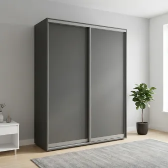 Dulap Cupe Fenix cu 2 usi, 2 PAL, Antracit, 180x60x220 cm