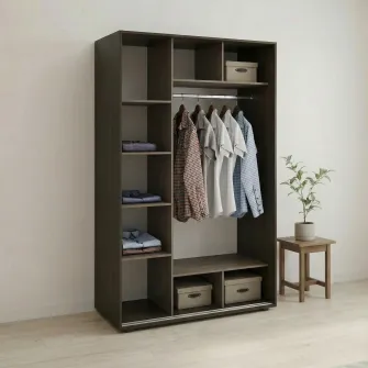 Dulap Cupe Fenix cu 2 usi, 2 PAL, Wenge, 140x60x220 cm