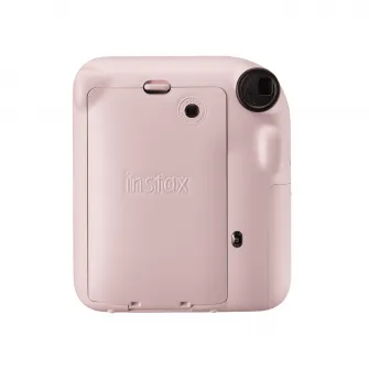 Set aparat foto instant Fujifilm Instax mini 12, Blossom Pink cu 10 filme, rama acordeon si cutie Happy Days