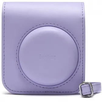 Set aparat foto instant Fujifilm Instax mini 12, Lilac Purple cu husa, album foto si film 1x10