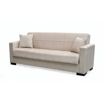 Canapea extensibila, Vega, cu lada de depozitare, 215 x 80 x 80 cm, Bej